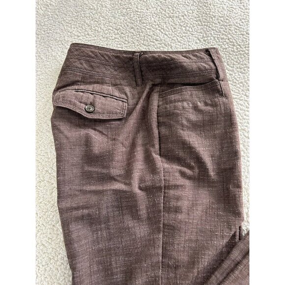 Dressbarn Trouser Pants Brown Textured Mid Rise Flared Leg Size 4 - Picture 6 of 12